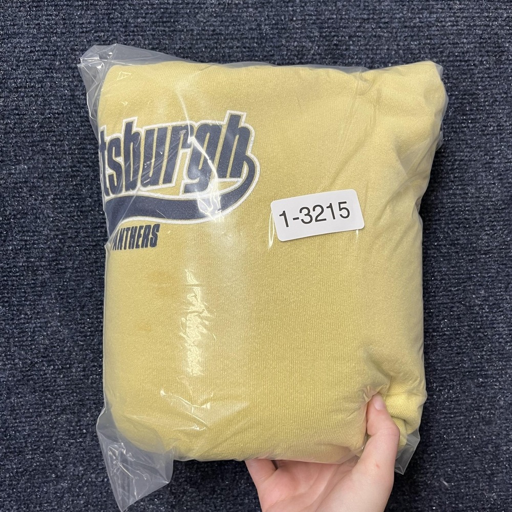 Vintage Pittsburgh Panthers Hoodie Sweatshirt Large Gold NCAA Football Russell - Picture 10 of 10